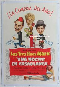 d252 NIGHT IN CASABLANCA linen Argentinean movie poster '46 Marx