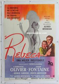 d256 REBECCA linen Argentinean movie poster R56 Hitchcock, Fontaine