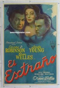 d259 STRANGER linen Argentinean movie poster '46 Orson Welles