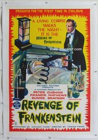 d002 REVENGE OF FRANKENSTEIN linen Aust one-sheet movie poster '69 Cushing