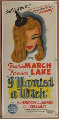 d010 I MARRIED A WITCH linen Australian daybill movie poster '42 V. Lake
