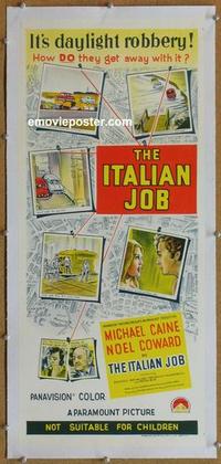 d012 ITALIAN JOB linen Australian daybill movie poster '69 Michael Caine
