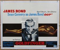 d165 GOLDFINGER linen Belgian movie poster R70s Connery as James Bond