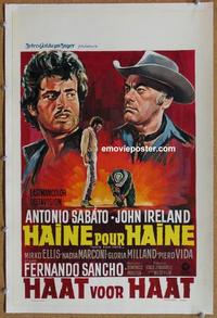 d166 HATE FOR HATE linen Belgian movie poster '67 Antonio Sabato