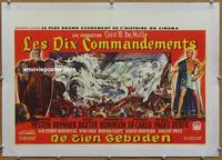 d180 TEN COMMANDMENTS linen Belgian movie poster '56 Charlton Heston