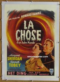 d181 THING linen Belgian movie poster '51 Howard Hawks classic!