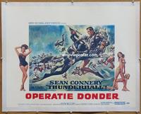 d182 THUNDERBALL linen Belgian movie poster R70s Sean Connery as Bond