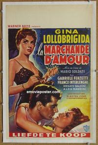 d186 WAYWARD WIFE linen Belgian movie poster '54 Gina Lollobrigida