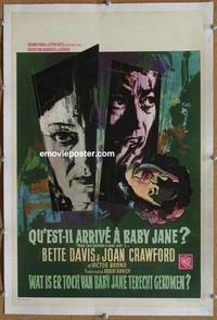 d187 WHAT EVER HAPPENED TO BABY JANE linen Belgian movie poster '62