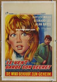 d188 WHISTLE DOWN THE WIND linen Belgian movie poster '62 Hayley Mills