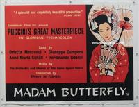 d038 MADAME BUTTERFLY linen British quad movie poster '55 Japanese!