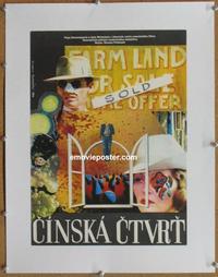 d049 CHINATOWN linen Czech movie poster '74 cool different artwork!