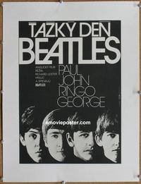 d050 HARD DAY'S NIGHT linen Czech movie poster R78 The Beatles!