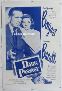 d333 DARK PASSAGE linen one-sheet movie poster R56 Bogart, Lauren Bacall