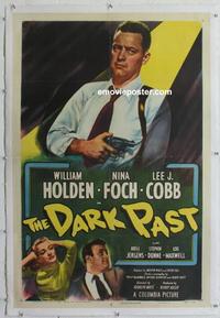d334 DARK PAST linen one-sheet movie poster '49 William Holden, Nina Foch