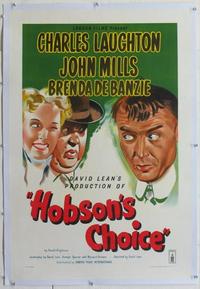d029 HOBSON'S CHOICE linen English one-sheet movie poster '54 David Lean