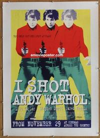 d020 I SHOT ANDY WARHOL linen British double crown movie poster '96