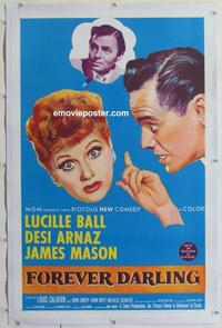 d350 FOREVER DARLING linen one-sheet movie poster '56 Arnaz, I Love Lucy!