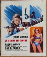 d095 LADY IN CEMENT linen French movie poster '68 Frank Sinatra, Welch