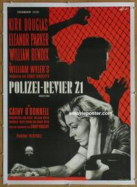 d110 DETECTIVE STORY linen German movie poster R62 striking image!