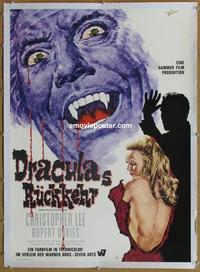 d112 DRACULA HAS RISEN FROM THE GRAVE linen German movie poster '69