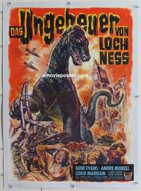 d115 GIANT BEHEMOTH linen German movie poster '59 cool dinosaurs!