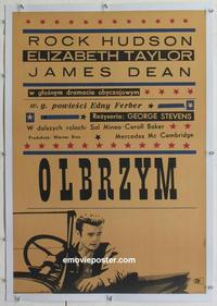 d081 GIANT linen Polish movie poster '56 James Dean, Elizabeth Taylor