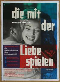 d117 L'AVVENTURA linen German movie poster '60 Monica Vitti, Antonioni