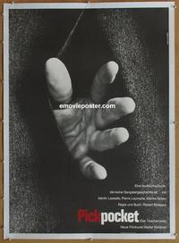d121 PICKPOCKET linen German movie poster '59 great striking image!