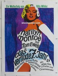 d123 SEVEN YEAR ITCH linen German movie poster R66 sexy Marilyn Monroe!