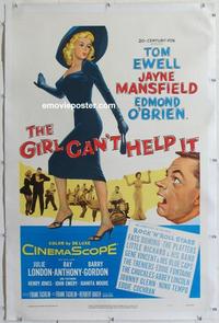 d356 GIRL CAN'T HELP IT linen one-sheet movie poster '56 Jayne Mansfield