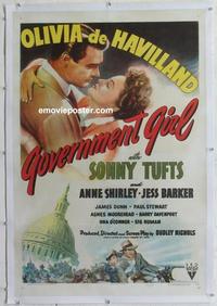 d360 GOVERNMENT GIRL linen one-sheet movie poster '43 Olivia de Havilland