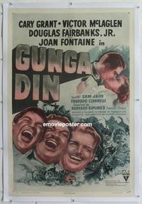 d366 GUNGA DIN linen one-sheet movie poster R47 Cary Grant, Victor McLaglen
