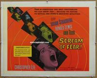 d285 SCREAM OF FEAR linen half-sheet movie poster '61 Susan Strasberg