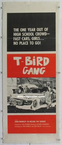 d276 T-BIRD GANG linen insert movie poster '59 Corman, car classic!