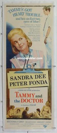 d275 TAMMY & THE DOCTOR linen insert movie poster '63 Sandra Dee, Fonda