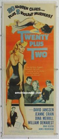 d277 TWENTY PLUS TWO linen insert movie poster '61 sexy Jeanne Crain!