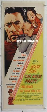 d278 WILD PARTY linen insert movie poster '56 Anthony Quinn