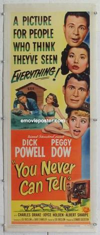 d279 YOU NEVER CAN TELL linen insert movie poster '51 Dick Powell