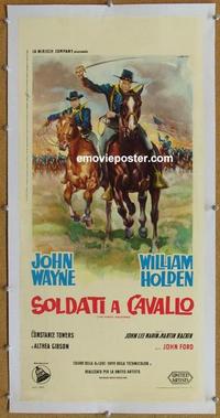 d130 HORSE SOLDIERS linen Italian locandina movie poster '59 John Wayne