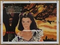 d206 GONE WITH THE WIND linen Japanese movie poster R66 Vivien Leigh