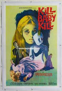 d386 KILL BABY KILL linen one-sheet movie poster R69  Mario Bava, Italian!