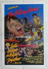 d389 LET'S SPEND THE NIGHT TOGETHER linen signed one-sheet movie poster '83