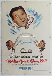 d395 MAKE YOUR OWN BED linen one-sheet movie poster '44 Carson, Jane Wyman