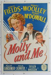 d398 MOLLY & ME linen one-sheet movie poster '45 Gracie Fields, Woolley