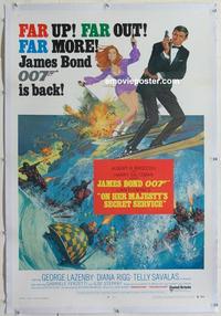 d405 ON HER MAJESTY'S SECRET SERVICE linen one-sheet movie poster '70 Bond
