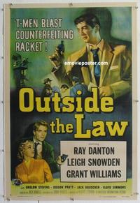 d409 OUTSIDE THE LAW linen one-sheet movie poster '56 Danton, film noir!