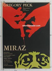 d086 MIRAGE linen Polish movie poster '65 Gregory Peck, Diane Baker
