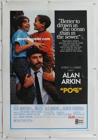 d410 POPI linen one-sheet movie poster '69 Alan Arkin, Rita Moreno