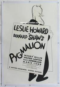 d412 PYGMALION linen one-sheet movie poster '38 classic Al Hirschfeld art!